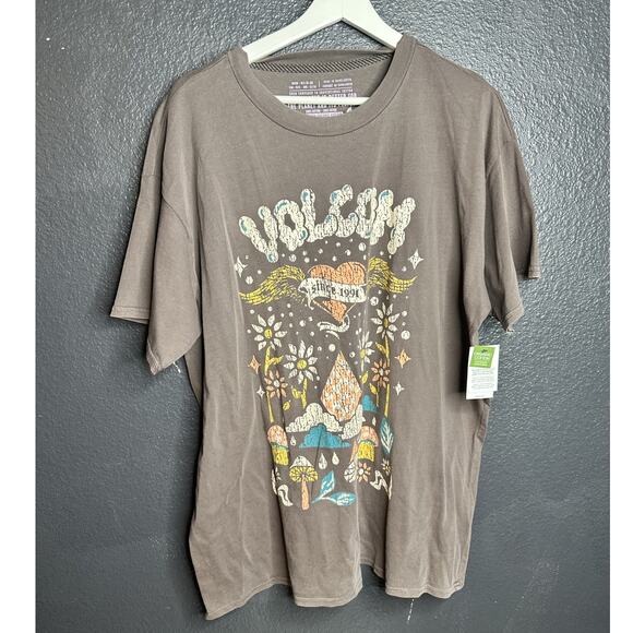 Volcom Stones Throw Short Sleeve Tee T-Shirt, Slate Grey Women's Size M/L - Picture 2 of 9